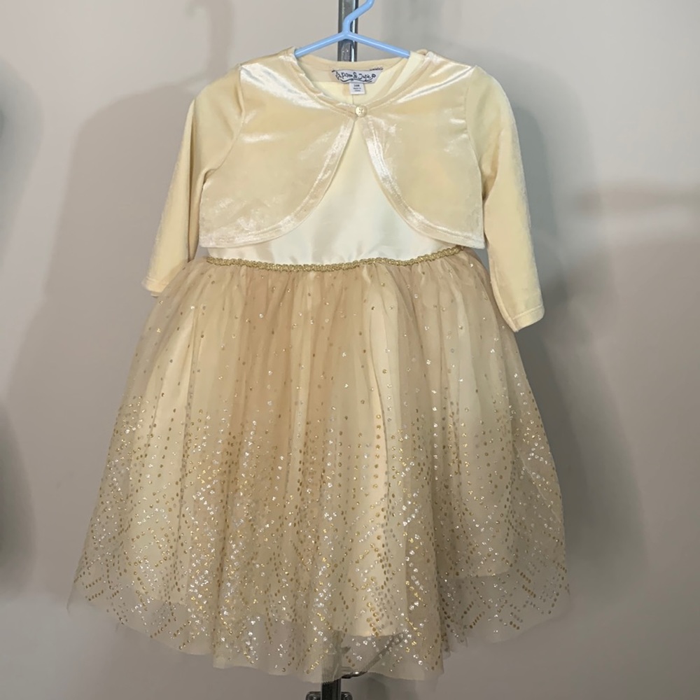 Pippin & Julie Gold Infant Dress set of three Size: 24M